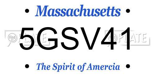 5GSV41 Massachusetts License Plate