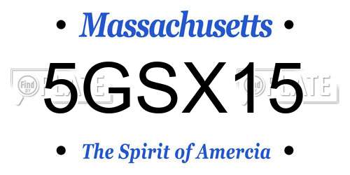 5GSX15 Massachusetts License Plate