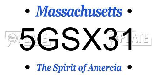 5GSX31 Massachusetts License Plate