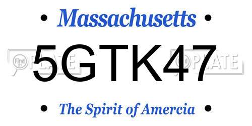 5GTK47 Massachusetts License Plate