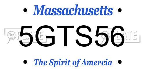 5GTS56 Massachusetts License Plate