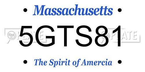 5GTS81 Massachusetts License Plate