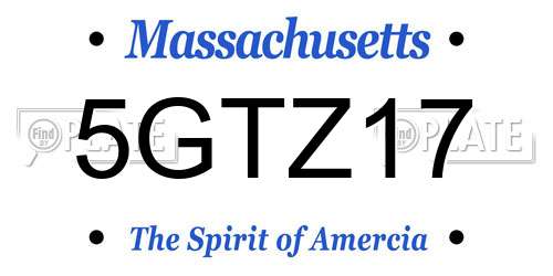 5GTZ17 Massachusetts License Plate