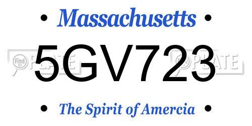 5GV723 Massachusetts License Plate