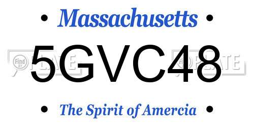 5GVC48 Massachusetts License Plate
