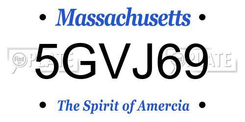 5GVJ69 Massachusetts License Plate