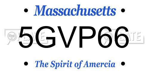 5GVP66 Massachusetts License Plate
