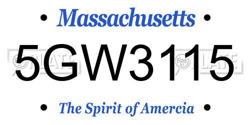 5GW3115 Massachusetts License Plate