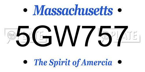 5GW757 Massachusetts License Plate