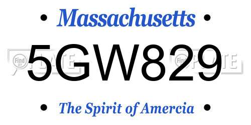 5GW829 Massachusetts License Plate