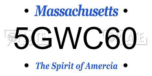 5GWC60 Massachusetts License Plate