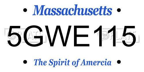5GWE115 Massachusetts License Plate