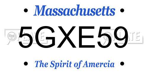 5GXE59 Massachusetts License Plate