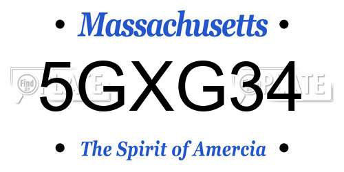 5GXG34 Massachusetts License Plate