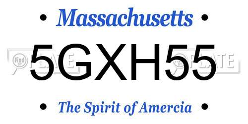 5GXH55 Massachusetts License Plate
