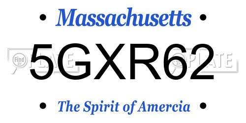 5GXR62 Massachusetts License Plate