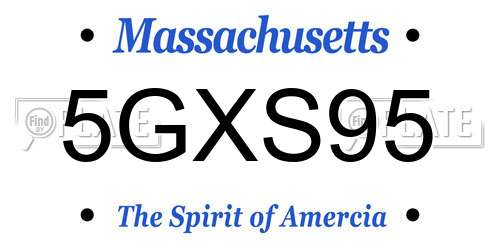 5GXS95 Massachusetts License Plate