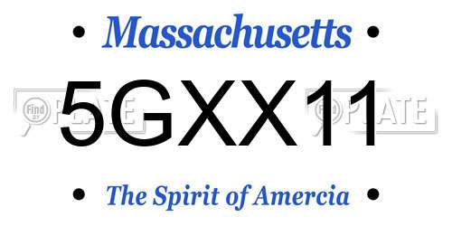 5GXX11 Massachusetts License Plate