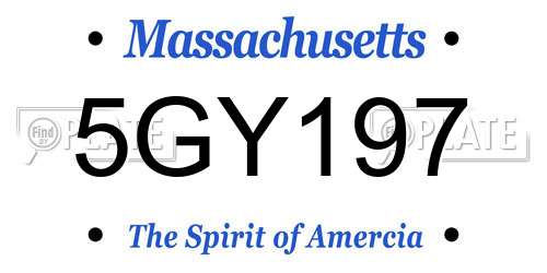 5GY197 Massachusetts License Plate