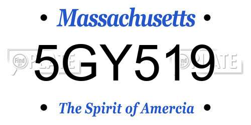 5GY519 Massachusetts License Plate