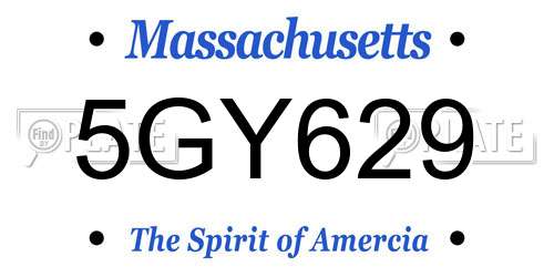 5GY629 Massachusetts License Plate