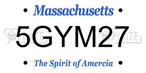 5GYM27 Massachusetts License Plate
