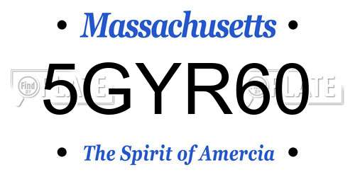 5GYR60 Massachusetts License Plate