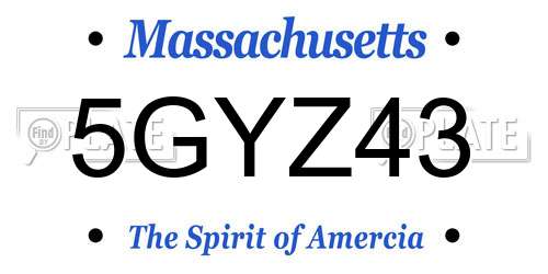 5GYZ43 Massachusetts License Plate
