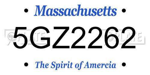5GZ2262 Massachusetts License Plate