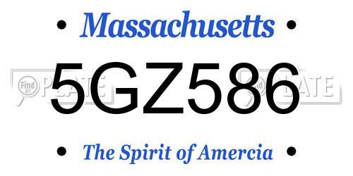 5GZ586 Massachusetts License Plate