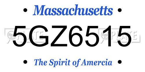 5GZ6515 Massachusetts License Plate