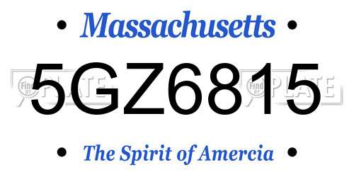 5GZ6815 Massachusetts License Plate