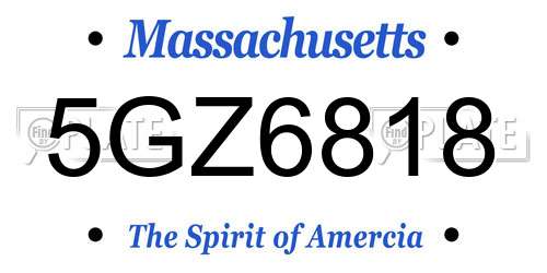 5GZ6818 Massachusetts License Plate