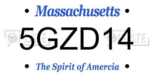 5GZD14 Massachusetts License Plate