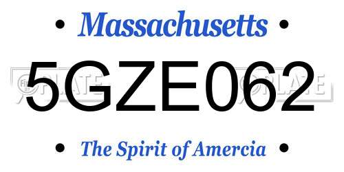 5GZE062 Massachusetts License Plate