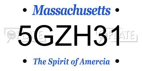 5GZH31 Massachusetts License Plate