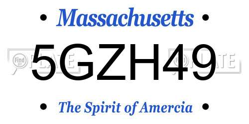 5GZH49 Massachusetts License Plate