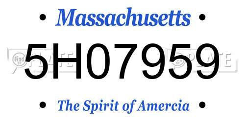 5H07959 Massachusetts License Plate