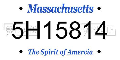 5H15814 Massachusetts License Plate