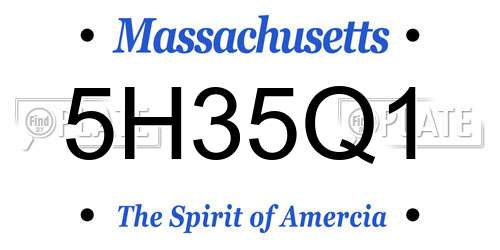 5H35Q1 Massachusetts License Plate