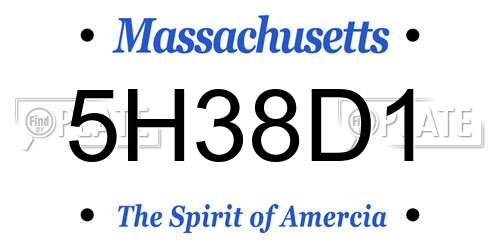 5H38D1 Massachusetts License Plate
