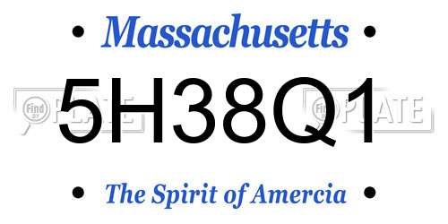 5H38Q1 Massachusetts License Plate