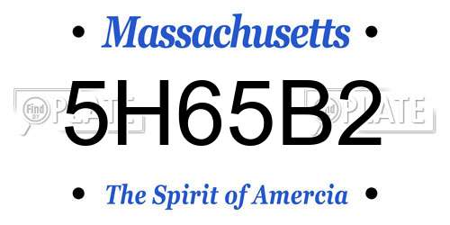 5H65B2 Massachusetts License Plate