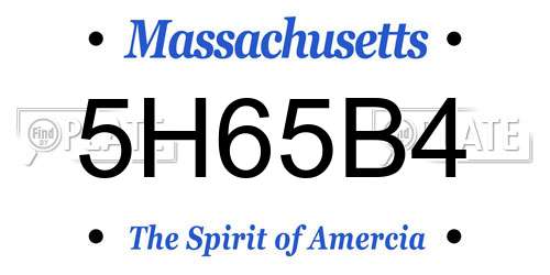 5H65B4 Massachusetts License Plate