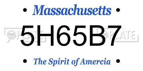 5H65B7 Massachusetts License Plate