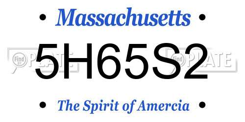 5H65S2 Massachusetts License Plate
