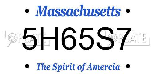 5H65S7 Massachusetts License Plate
