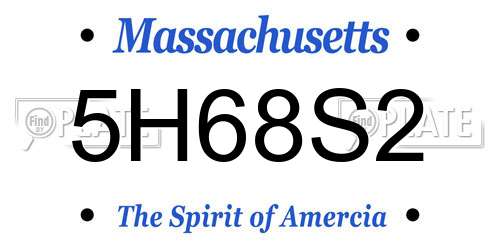 5H68S2 Massachusetts License Plate