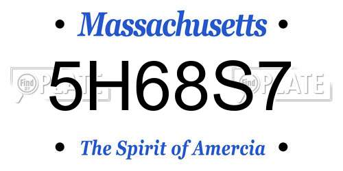 5H68S7 Massachusetts License Plate