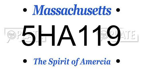 5HA119 Massachusetts License Plate